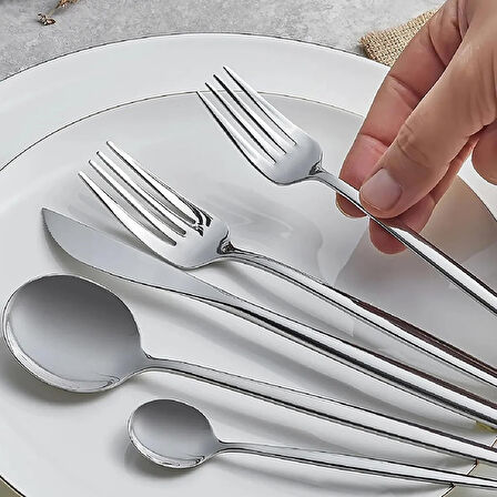 Karaca Orion Platin 30 Parça 6 Kişilik Çatal Kaşık Bıçak Seti