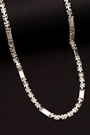 erkek Gümüş Kolye- 5.5mm Parçalı Parlak Euro Kral Gümüş Kolye