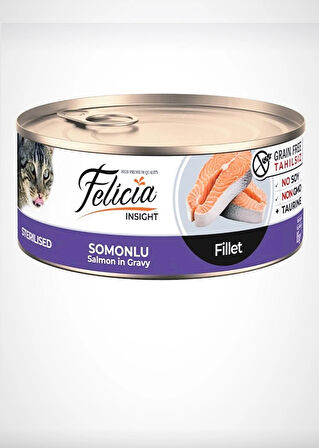 Felicia Kısırlaştırılmış Somonlu Kedi Konservesi 85 G X 24 Adet SK:2026