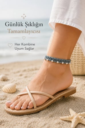 El Örgüsü Halhal Kadın Ayak Bilekliği Boncuklu İnci renkli gelinlik Detaylı Bohem Yazlık Ayarlanabilir Halhal