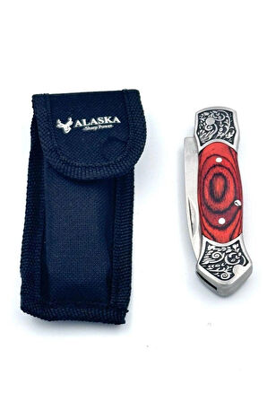 MİNİ GRAVÜRLÜ ALASKA  ÇAKI  BEZ KILIF