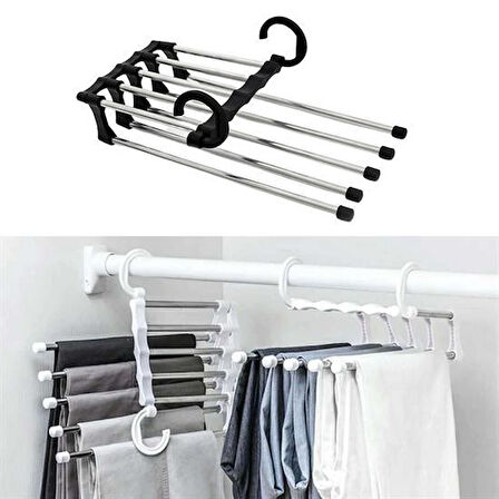 caselka®  Hareketli Dolap İçi Pantolon Kravat Şal Askı Sistemi Düzenleyici Katmanlı Askılık Organizer