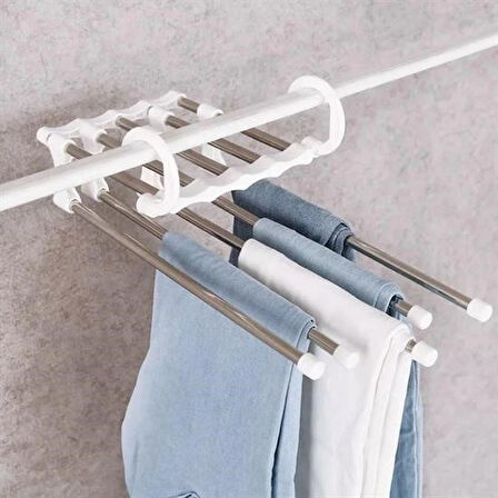 caselka®  Hareketli Dolap İçi Pantolon Kravat Şal Askı Sistemi Düzenleyici Katmanlı Askılık Organizer