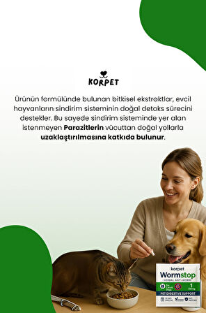 Kedi Köpek Iç Dış organizma 2'li Tablet Paketi Bitkisel Formül