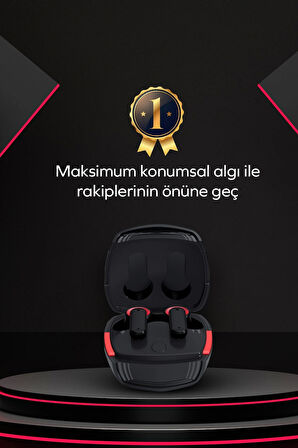 Woyax Gaming Kablosuz Bluetooth Oyuncu Kulaklık, 60 ms Gecikme, Çift Mod, HD 4 Mikrofon ENC