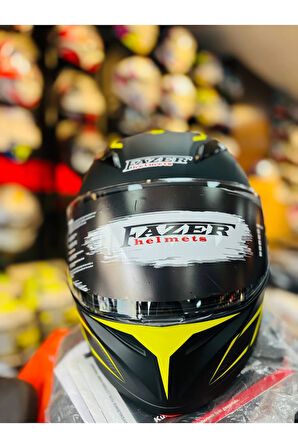 FAZER MATT BLACK GREY YELLOW ÇENE AÇILIR GÜNEŞ VİZÖRLÜ MOTOSİKLET KASKI