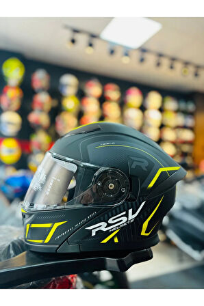 FAZER MATT BLACK GREY YELLOW ÇENE AÇILIR GÜNEŞ VİZÖRLÜ MOTOSİKLET KASKI