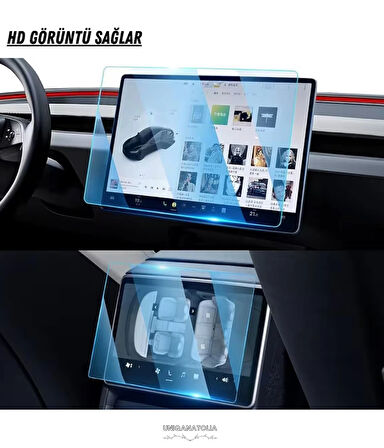 Tesla Model Y Juniper Multimedya ve Arka Ekran Set Nano Ekran Koruyucu