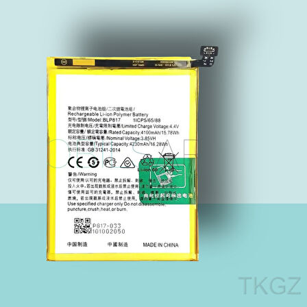 Tkgz - OPPO A15S - BLP-817 - Batarya Pil Orijinal Sıfır
