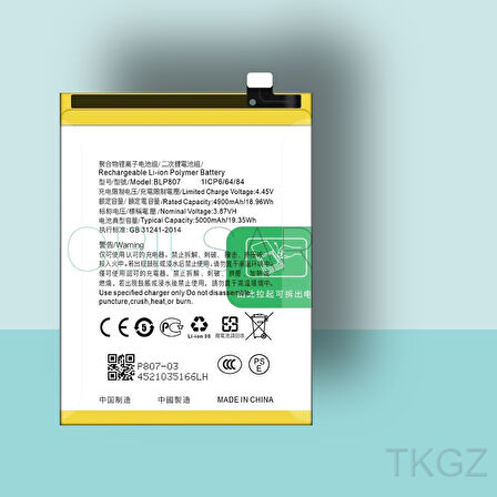 Tkgz - OPPO REALME 7 - BLP-807 - Batarya Pil Orijinal Sıfır