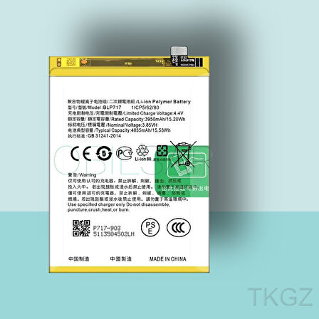 Tkgz - OPPO RENO Z BLP-771 Batarya Pil Orijinal Sıfır