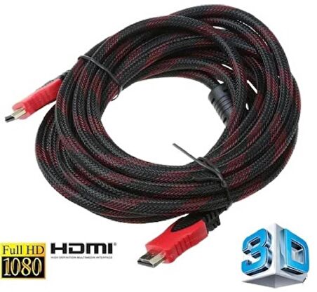 HDMİ Kablosu 15 Metre LCD Laptop 4K FHD Ara Bağlantı Erkek-Erkek TV Kablo Ps3 Ps4 Xbox 