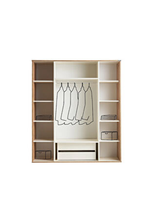 PEMA HOME Etna %100 Mdf 4 Kapaklı Dolap Gardırop