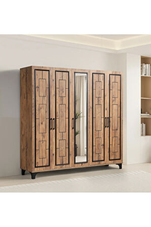 PEMA HOME Etna %100 Mdf 5 Kapaklı Dolap Gardırop
