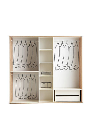 PEMA HOME Etna %100 Mdf 5 Kapaklı Dolap Gardırop