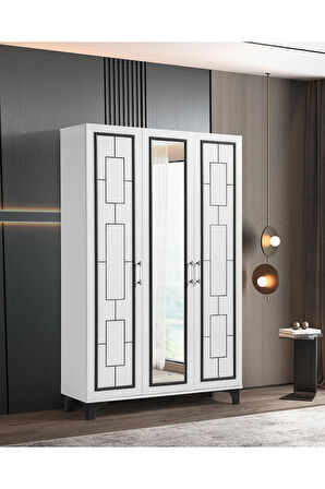 PEMA HOME Eva %100 Mdf 3 Kapaklı Dolap Gardırop