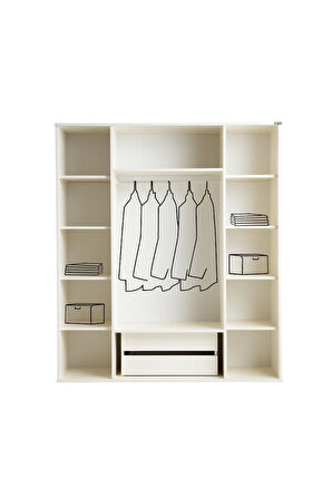 PEMA HOME Perla %100 Mdf 4 Kapaklı Dolap Gardırop