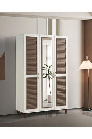 PEMA HOME Toprak %100 Mdf 3 Kapaklı Dolap Gardırop
