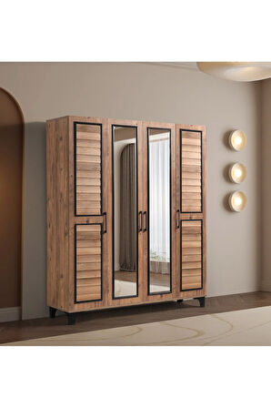 PEMA HOME Atlantik %100 Mdf 4 Kapaklı Dolap Gardırop