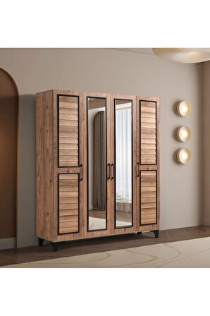 PEMA HOME Atlantik %100 Mdf 4 Kapaklı Dolap Gardırop