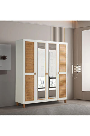 PEMA HOME Efsa %100 Mdf 4 Kapaklı Dolap Gardırop