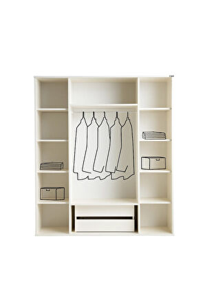 PEMA HOME Efsa %100 Mdf 4 Kapaklı Dolap Gardırop
