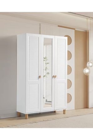 PEMA HOME Favori %100 Mdf Membran 3 Kapaklı Dolap Gardırop