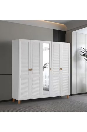 PEMA HOME Favori %100 Mdf Membran 5 Kapaklı Dolap Gardırop