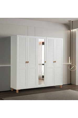 PEMA HOME Favori %100 Mdf Membran 5 Kapaklı Dolap Gardıro