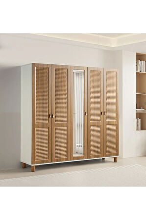 PEMA HOME Favori %100 Mdf Membran 5 Kapaklı Dolap Gardırop