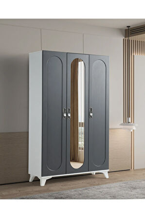 PEMA HOME Masal %100 Mdf Membran 3 Kapaklı Dolap Gardırop