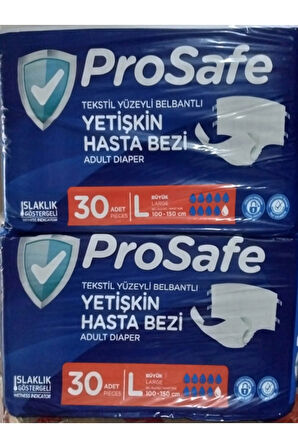 Textil Yüzeyli Prosafe Hasta Bezi Büyük Boy Large 100-150 Cm 2x30 Adet = 60 Adet
