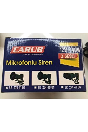 3 Sesli Mikrofonlu Megafonlu Siren Carbon 300 Db 12v Crb-007