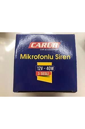 3 Sesli Mikrofonlu Megafonlu Siren Carbon 300 Db 12v Crb-007