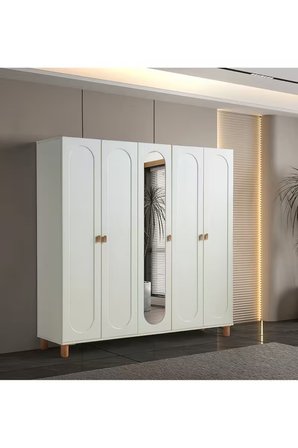 PEMA HOME Masal %100 Mdf Membran 5 Kapaklı Dolap Gardırop