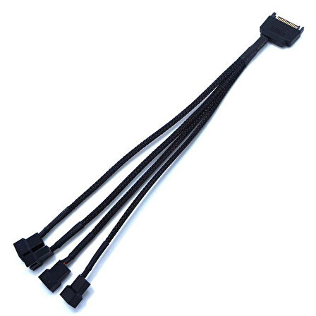 4598 Sata Power To Fan Çevirici 4 Port Y Pin PWM Çoklayıcı Splitter Fan Kablosu