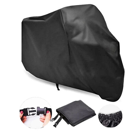Motosiklet Branda Siyah Dört Mevsim Kullanılabilir Altı lastikli Koruma Örtüsü