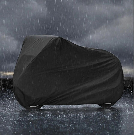 Motosiklet Branda Siyah Dört Mevsim Kullanılabilir Altı lastikli Koruma Örtüsü