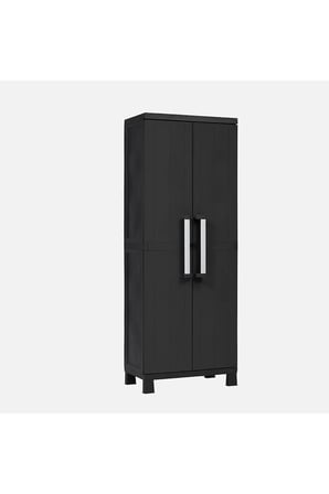 Antrasit 2 Kapılı Büyük Plastik Dolap, Bahçe Dolabı, Balkon Dolabı, Plastik Dolap 66x36x170