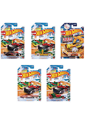 Hot Wheels - 5 Araç 2025 Yeni Yıl Seti (1/64) Christmas New Years Arabaları