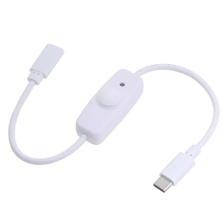 6071 Type C Power Switch Kablo Açma Kapama Düğmeli Dişi Erkek Güç Ara Uzatma Kablosu 30cm