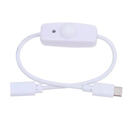 6071 Type C Power Switch Kablo Açma Kapama Düğmeli Dişi Erkek Güç Ara Uzatma Kablosu 30cm