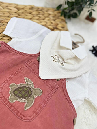 ERKEK BEBEK PAMUKLU ÇIKARILABİLİR ÖNLÜK AKSESUARLI 3 PARÇA TULUM