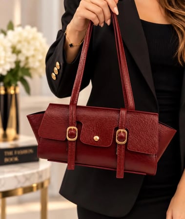 BORDO KADIN UZUN MODEL ŞIK EL ÇANTASI