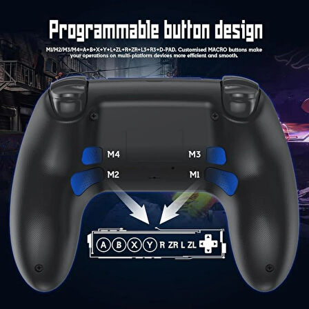 Ozmik PS4 için kablosuz kol PS4/Pro/Slim/PC ile uyumlu çift titreşimli/dokunmatik panel Android-İos 