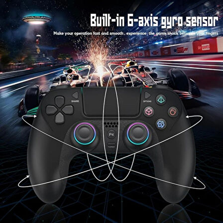 Ozmik PS4 için kablosuz kol PS4/Pro/Slim/PC ile uyumlu çift titreşimli/dokunmatik panel Android-İos 