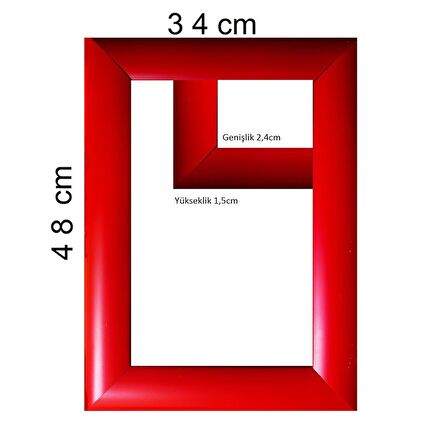 Sar Plus Balıksırtı Puzzle Çerçevesi 500 Parça Için Ebat 48cmx34cm Kırmızı
