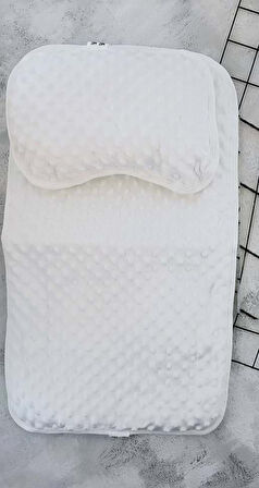 Alt Değiştirme Minder Seti, Nohut Kabartmalı Beyaz Alt Açma