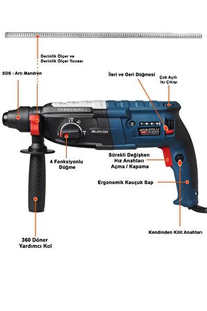 1500 Watt Sds Plus Kırıcı Delici Hilti Matkap 26 mm 2.4 juel ANS5003