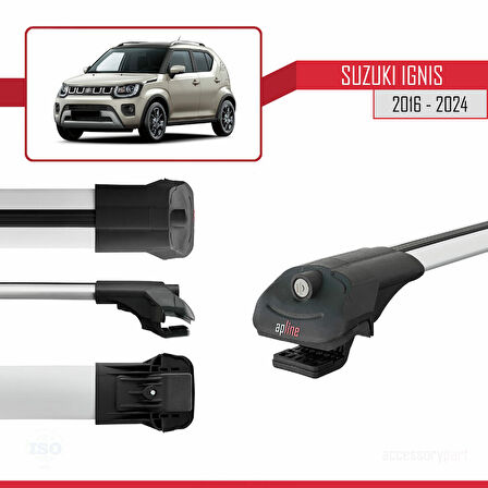 Suzuki Ignis 2016-2024 Arası ile Uyumlu ACE-1 Ara Atkı Tavan Barı Gri 2 Adet